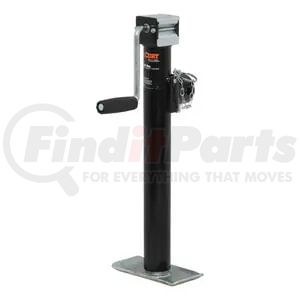 28324 by CURT MANUFACTURING - Pipe-Mount Swivel Jack with Side Handle (2;000 lbs; 15in. Travel)