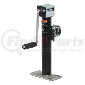 28354 by CURT MANUFACTURING - Pipe-Mount Swivel Jack with Side Handle (5;000 lbs; 10in. Travel)