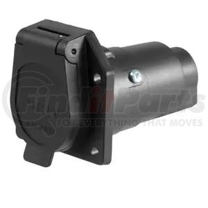 58150 by CURT MANUFACTURING - 7-Way RV Blade Connector Socket (Vehicle Side; Black Plastic)