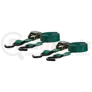 83015 by CURT MANUFACTURING - 15ft. Dark Green Cargo Straps with S-Hooks (300 lbs; 2-Pack)