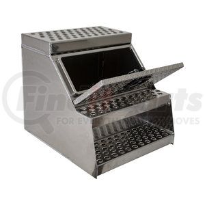 1705182 by BUYERS PRODUCTS - Truck Tool Box - Heavy Duty Diamond Tread Aluminum Step Box, 24 x 28 x 24 in.