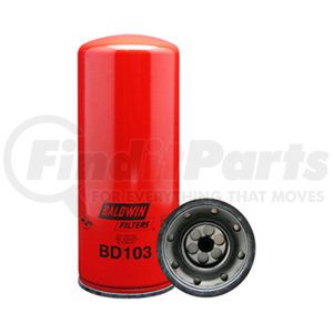 BD103 by BALDWIN - Engine Oil Filter - Dual-Flow Lube Spin-On