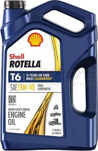 550050467 by SHELL LUBRICANTS - Rotella ® Engine Oil - Full Synthetic, Heavy Duty, Diesel, T6, 15W-40, 1 Gallon