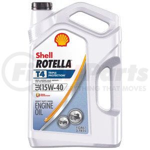 550045148 by SHELL LUBRICANTS - Rotella® Engine Oil - T4 Triple Protection™ 15W-40, Heavy-Duty, Diesel, 1 Gallon