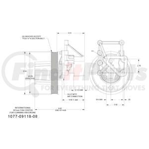 1077-09118-08X by KIT MASTERS - Remanufactured Kysor-style hubs by Kit Masters are premium replacements for worn or damaged hubs (pulley & bracket). Also requires replacement/repair of appropriate fan clutch.