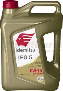 30015121-95300C020 by IDEMITSU - Engine Oil - Gasoline, Fully Synthetic, SAE 0W-16, SP/GF-6B, 5 Quarts