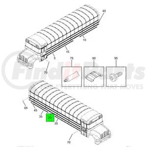 2201831C1 by NAVISTAR - Body Rub Rail - Rail Top Right Hand For International IC Bus