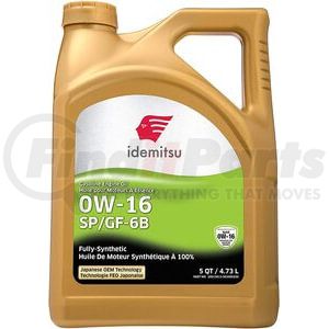 30013013-95300C020 by IDEMITSU - Engine Oil - Gasoline, Fully-Synthetic, SAE 0W-16, SP/GF-6B, 5 Quarts