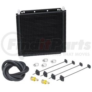 689 by HAYDEN - Transmission Oil Cooler - Rapid-Cool, 11.63" x 11", Aluminum, Black, JIC Flare