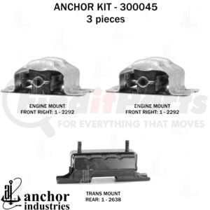 Anchor Motor Mounts 300045 Engine Mount Kit ENGINE MNT KIT