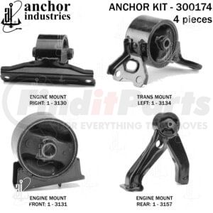 300174 by ANCHOR MOTOR MOUNTS - Engine Mount Kit - Jeep Compass 07-17, Patriot 07-17, Mits Outlander 08-13