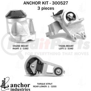 300527 by ANCHOR MOTOR MOUNTS - Engine Mount Kit - 3-Piece Kit, for 2011-2015 Ford Explorer