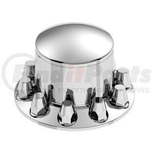 10316 by UNITED PACIFIC - Axle Hub Cover - Rear, Chrome, ABS Plastic, Dome, 10 Lug Nuts, with 33mm Nut Size