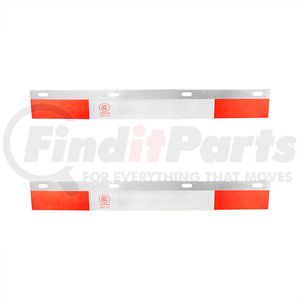 10521 by UNITED PACIFIC - Mud Flap Plate - Pair, 24 in., Aluminum, Straight, with Conspicuity Reflector