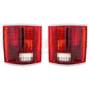 111112 by UNITED PACIFIC - Tail Light - RH and LH, 56 Red LEDs, 12 White LEDs for Back Up Light, with Trim