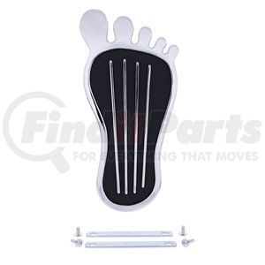 S1020 by UNITED PACIFIC - Accelerator Pedal - Gas Pedal Cover, Barefoot Shape, Chrome