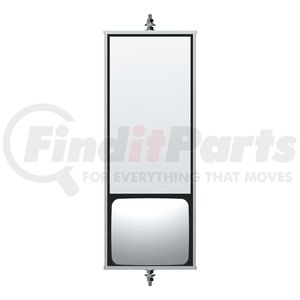60008 by UNITED PACIFIC - West Coast Mirror - 6" x 16", Stainless Steel, with Convex Lower Mirror, Non Heated