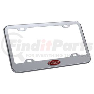 10111000 by PANELITE - LICENSE PLATE BEZEL EACH W/PETERBILT EMBLEM SS