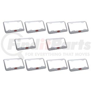 10111010 by PANELITE - LICENSE PLATE BEZEL W/PETERBILT EMBLEM BULK PACK 10_x000D_