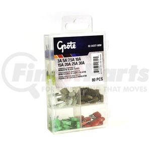 82-ASST-80M by GROTE - Miniature Blade Fuse Assortment, 80 Pk