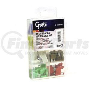 82-ASST-80R by GROTE - Standard Blade Fuse Assortment, 80 Pk