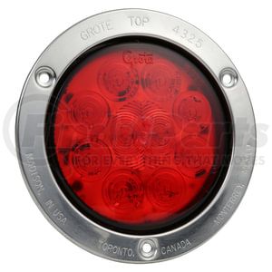 53302 by GROTE - SuperNova LED Stop Tail Turn Light - Red, 4", 10 Diode, SS Theft-Resistant Flange