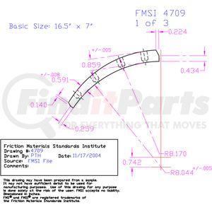 EX4709D-B43 by ABEX - Drum Brake Shoe Lining