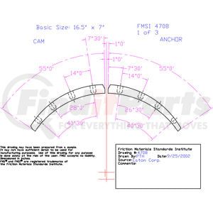 EX4708D-S43 by ABEX - Drum Brake Shoe Lining