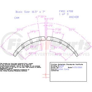 EX4708D-S43 by ABEX - Abex Friction EX4708D-S43 Drum Brake Shoe Lining