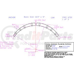 EX4720D-S43 by ABEX - Abex Friction EX4720D-S43 Drum Brake Shoe Lining