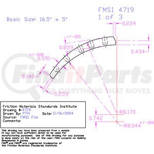 EX4719D-S4D by ABEX - Drum Brake Shoe Lining