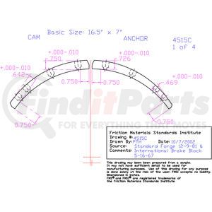 EXP4515CD-B43 by ABEX - Drum Brake Shoe Lining