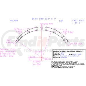 EXP4707D-B43 by ABEX - Drum Brake Shoe Lining