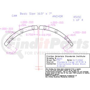 AXP4515CD-B4T by ABEX - Drum Brake Shoe Lining