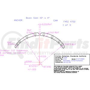 EL4702D-S4D by ABEX - Abex Friction EL4702D-S4D Drum Brake Shoe Lining