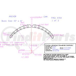 EL4704DX-S4D by ABEX - Drum Brake Shoe Lining