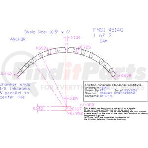 EN4514GD-S4F by ABEX - Drum Brake Shoe Lining