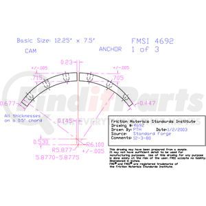 EN4692D-S4F by ABEX - Drum Brake Shoe Lining