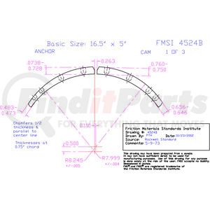 EX4524BD-S43 by ABEX - Drum Brake Shoe Lining