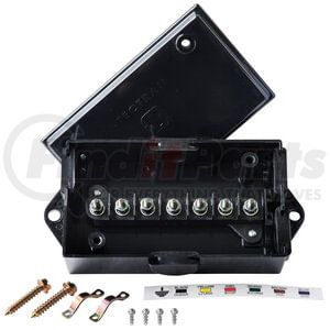 Tectran 667-7040 Junction Box Junction Box - Black, 7-Way, Heavy-Wall Design, with 7 Stud Terminal Strip
