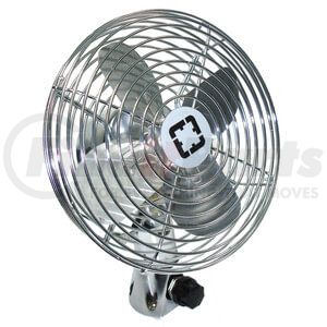 Tectran 19-2512HD Accessory Cabin Fan Accessory Cabin Fan - 2 Speed, 12V, Chrome, with Dial Switch, Heavy Duty