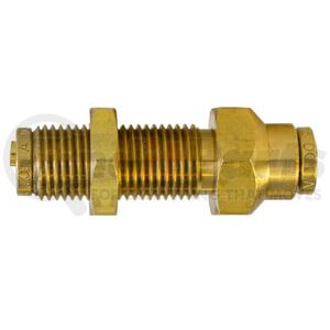 PL1377-4 by TECTRAN - Air Brake Air Line Union - Brass, 1/4 in. Tube Size, Push-Lock, Bulkhead