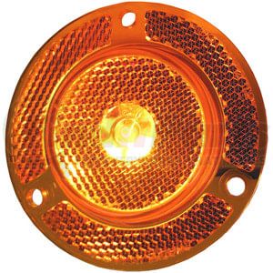 M190FA-CLP by PETERSON LIGHTING - 190 2" LED Clearance/Side Marker with Reflex - Amber with Reflex, Flange, Built-in Clip