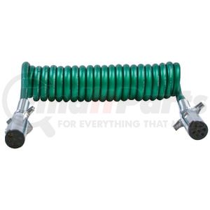 Tectran 7ATG622MG Trailer Power Cable Trailer Power Cable - 20 ft., 7-Way, Powercoil, ABS, Green, with Spring Guards