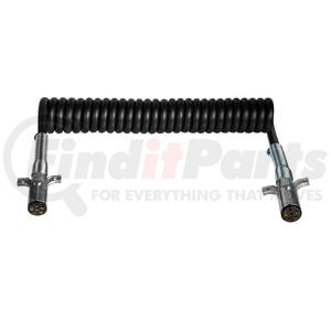 7R4122M by TECTRAN - Trailer Wiring Plug - 12 ft., 4-Way, Powercoils, Black, 4/14 Gauge