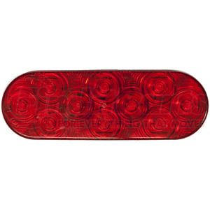 821KR-10 by PETERSON LIGHTING - 6.5" x 2.25" Oval 11-LED Stop/Turn/Tail Light Kit, Red, PL3 Connector, Grommet Mount