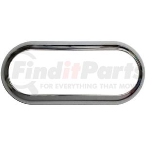 B423-11 by PETERSON LIGHTING - Bright Chrome Decorative Turn Signal Light Bezel, Oval, 7.88" x 3.63", Bulk Pack