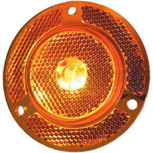 M190FA-CLP by PETERSON LIGHTING - 2" Round Single Diode Clearance/Marker Light, Amber Lens, with Reflex Flange, with Clip, Bulk Pack