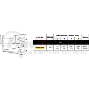 DX290SYL by HENSLEY - 290-0230 TOOTH DURA