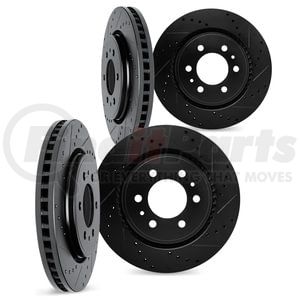 8004-67077 by DYNAMIC FRICTION COMPANY - Brake Rotors - Drilled & Slotted - Black